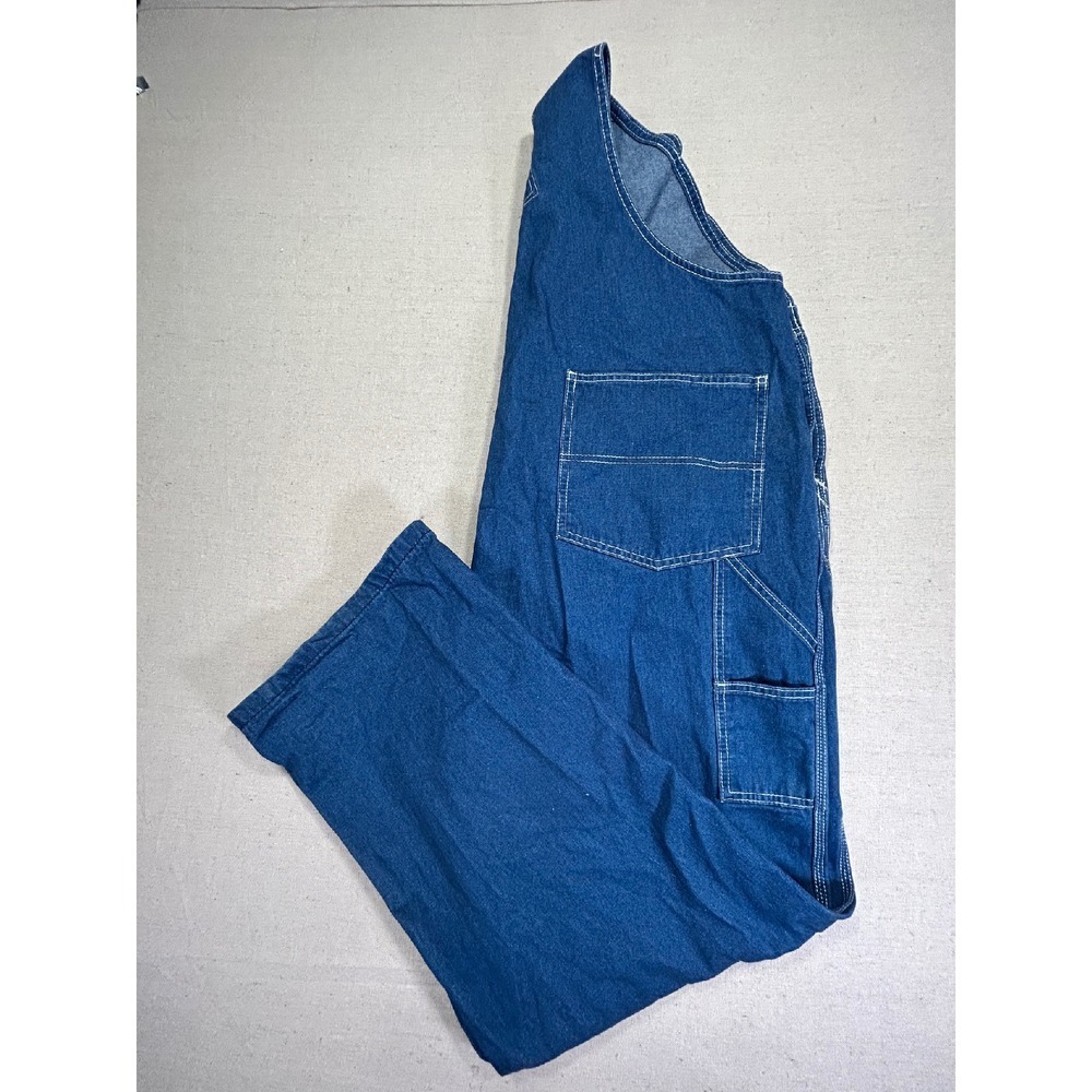 Big Smith Men's 44 Blue Denim Bibs WorkWear Carpenter‎ Construction Jeans - Picture 7 of 11
